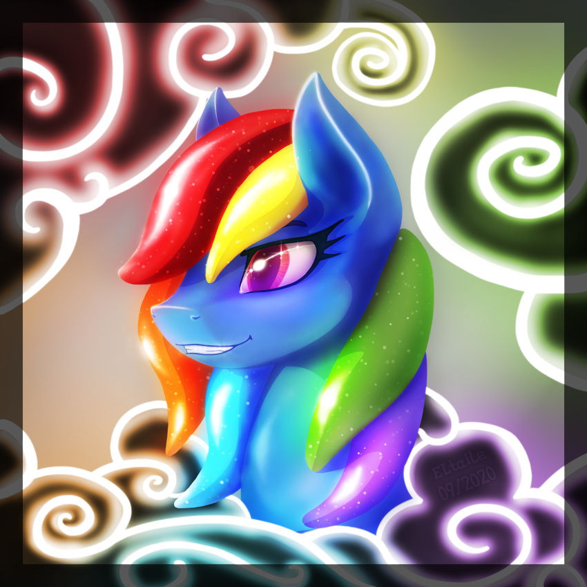 1:1 absurd_res cloud elronya eltaile equid equine female feral food friendship_is_magic hasbro hi_res horse jelly_(food) mammal my_little_pony mythological_creature mythological_equine mythology pegasus pony rainbow_dash_(mlp) smile solo wings