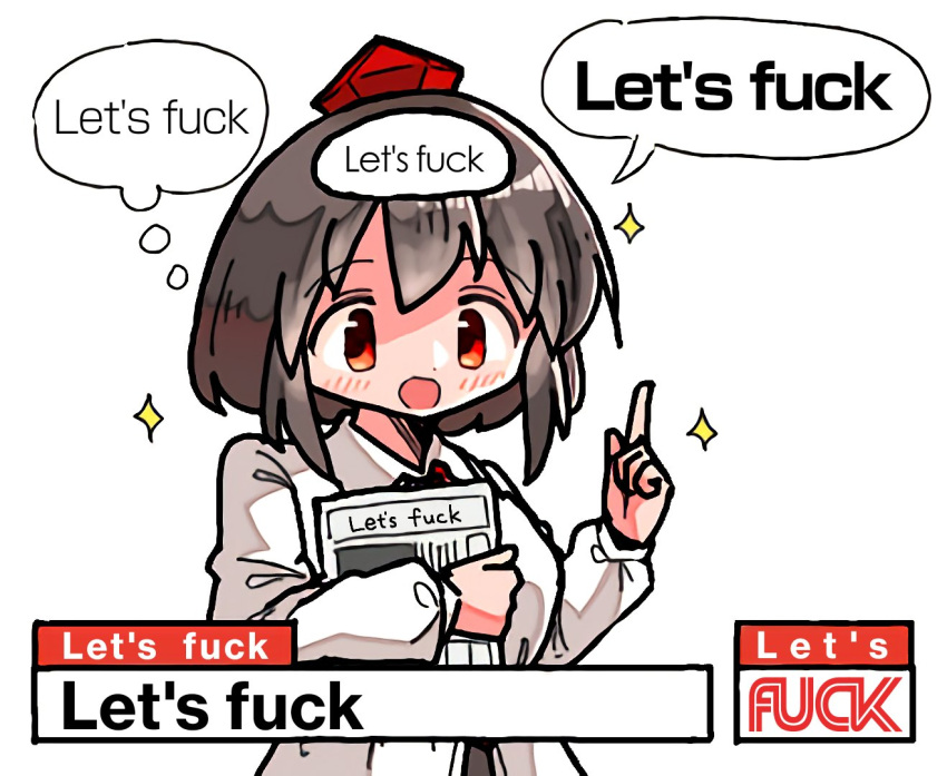 cnn english_text female hat holding holding_newspaper index_finger_raised kasuya_baian news newspaper profanity red_eyes shameimaru_aya solo thinking tokin_hat touhou white_background