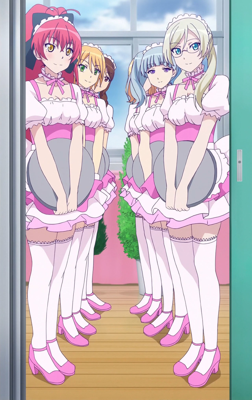 6+girls maid masou_gakuen_hxh multiple_girls scarlett_fairchild screencap thighhighs