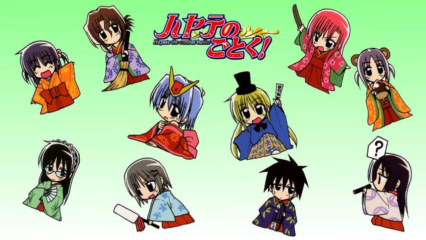 aizawa_sakuya ayasaki_hayate chibi hata_kenjirou hayate_no_gotoku japanese_clothes katsura_hinagiku kijima_saki maria nishizawa_ayumu saginomiya_isumi sanzenin_nagi segawa_izumi tachibana_wataru