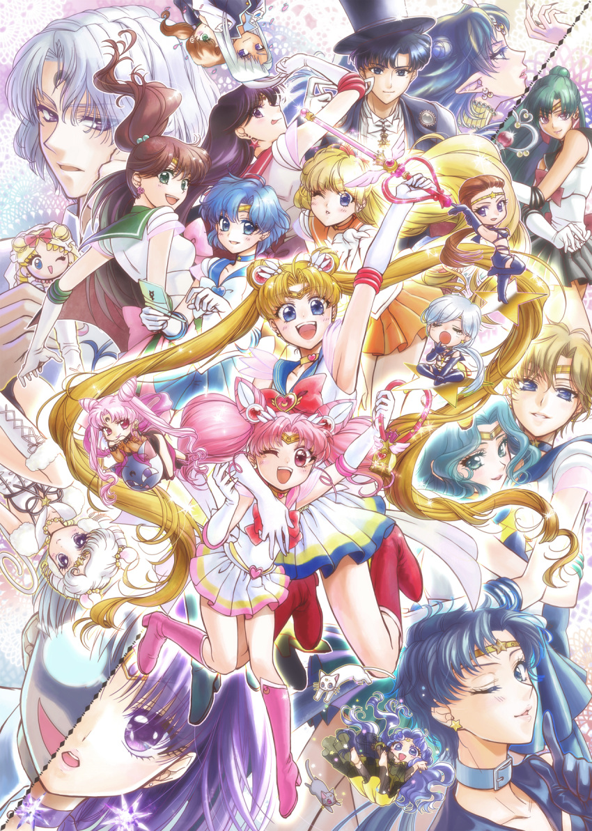 4boys 6+girls aino_minako artemis_(sailor_moon) back_bow bad_id bad_pixiv_id bishoujo_senshi_sailor_moon bishoujo_senshi_sailor_moon_(first_season) bishoujo_senshi_sailor_moon_r bishoujo_senshi_sailor_moon_s bishoujo_senshi_sailor_moon_stars bishoujo_senshi_sailor_moon_supers black_lady_(sailor_moon) black_moon_clan blue_bow blue_choker blue_sailor_collar boots bow brooch chiba_mamoru chibi_usa choker cone_hair_bun crescent crescent_facial_mark crisis_moon_compact crystal_carillon diana_(sailor_moon) everyone facial_mark feline fukumaki_neco green_choker green_sailor_collar hair_bun heart heart_brooch heart_choker highres hino_rei jewelry kaiou_michiru kaleidomoon_scope kino_makoto knee_boots kunzite_(sailor_moon) luna-p luna_(sailor_moon) luna_(sailor_moon)_(human) magical_girl meiou_setsuna mizuno_ami multicolored_clothes multicolored_skirt multiple_boys multiple_girls nehelenia_(sailor_moon) orange_choker orange_sailor_collar photoshop_(medium) pink_bow pink_footwear pink_sailor_collar prince_demande purple_choker purple_sailor_collar red_bow red_sailor_collar sailor_chibi_moon sailor_collar sailor_iron_mouse sailor_jupiter sailor_mars sailor_mercury sailor_moon sailor_neptune sailor_pluto sailor_saturn sailor_senshi sailor_senshi_uniform sailor_star_fighter sailor_star_healer sailor_star_maker sailor_uranus sailor_venus seiya_kou short_hair single_hair_bun skirt star_(symbol) star_brooch star_choker super_sailor_chibi_moon super_sailor_jupiter super_sailor_mars super_sailor_mercury super_sailor_moon super_sailor_neptune super_sailor_uranus super_sailor_venus taiki_kou ten'ou_haruka tomoe_hotaru tomoe_souichi tsukino_usagi tuxedo_kamen very_short_hair yaten_kou yellow_choker zoisite_(sailor_moon)