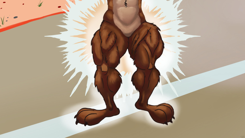 2022 3_toes abs abstract_background absurd_res anthro belly big_muscles biped brown_body brown_claws brown_feet brown_fur brown_legs brown_nails calf_tuft canid canine canis claws close-up colored colored_nails countershade_torso countershading coyote dated desert detailed digital_drawing_(artwork) digital_media_(artwork) digital_painting_(artwork) faceless_anthro faceless_character faceless_male featureless_crotch feet foot_focus foot_tuft fur glistening glistening_abs glistening_belly glistening_legs glistening_muscles glowing_legs growth heel_tuft hi_res leg_muscles leg_tuft looney_tunes male mammal multicolored_body multicolored_fur muscle_growth muscular nails navel nude paws pinup plantigrade pose redraw road road_markings shaded signature solo standing stevethedragon tan_belly tan_body tan_fur thick_calves thick_thighs thigh_tuft toe_claws toes tuft two_tone_body two_tone_fur vein veiny_legs veiny_muscles warner_brothers wide_hips wile_e._coyote