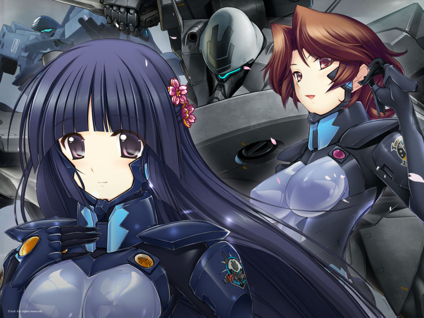 bodysuit isumi_michiru mecha muvluv muvluv_alternative_chronicles sendou_yuzuka sword tagme wallpaper