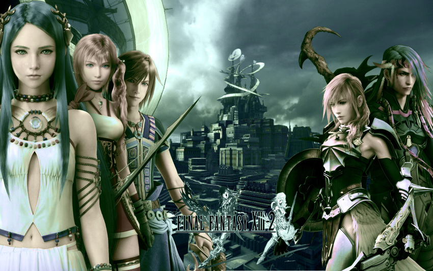 armor caius_ballad final_fantasy final_fantasy_xiii lightning noel_kreiss paddra_nsu-yeul pink_hair weapon