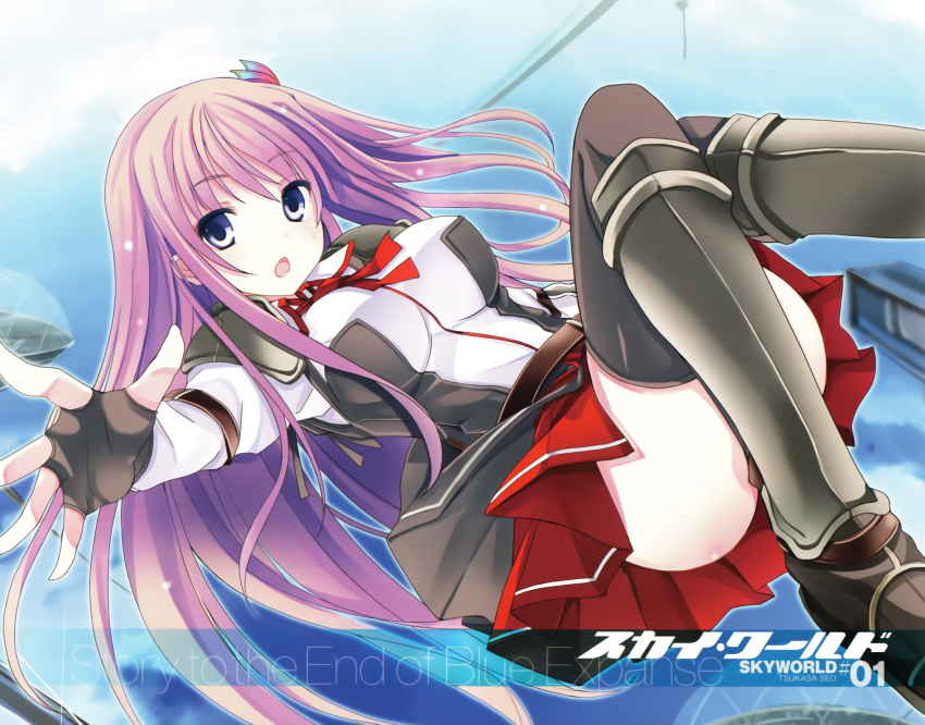 long_hair mutou_kurihito seifuku tagme thighhighs