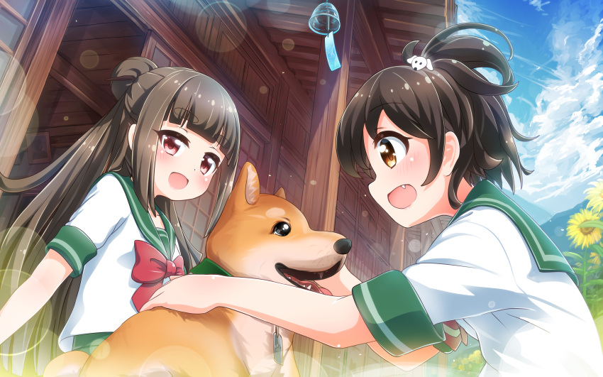 animal battle_girl_high_school canine fujimiya_sakura minami_hinata tamanegi_(12030028)