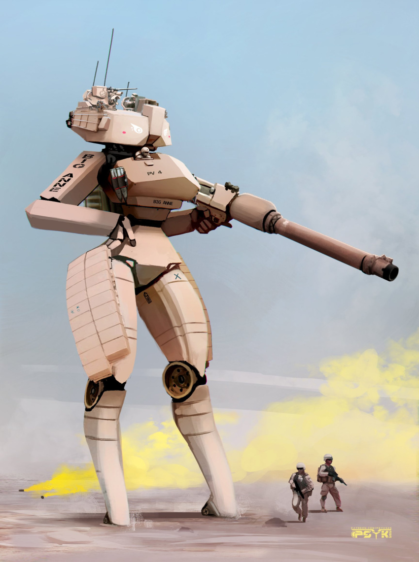 abrams_(tank) background barrel breast cannon curvy_female curvy_figure eyes female glowing_eyes living_machine living_tank m1a1 m1a1_abrams metal_body psyk323 tagme tank thick_thighs