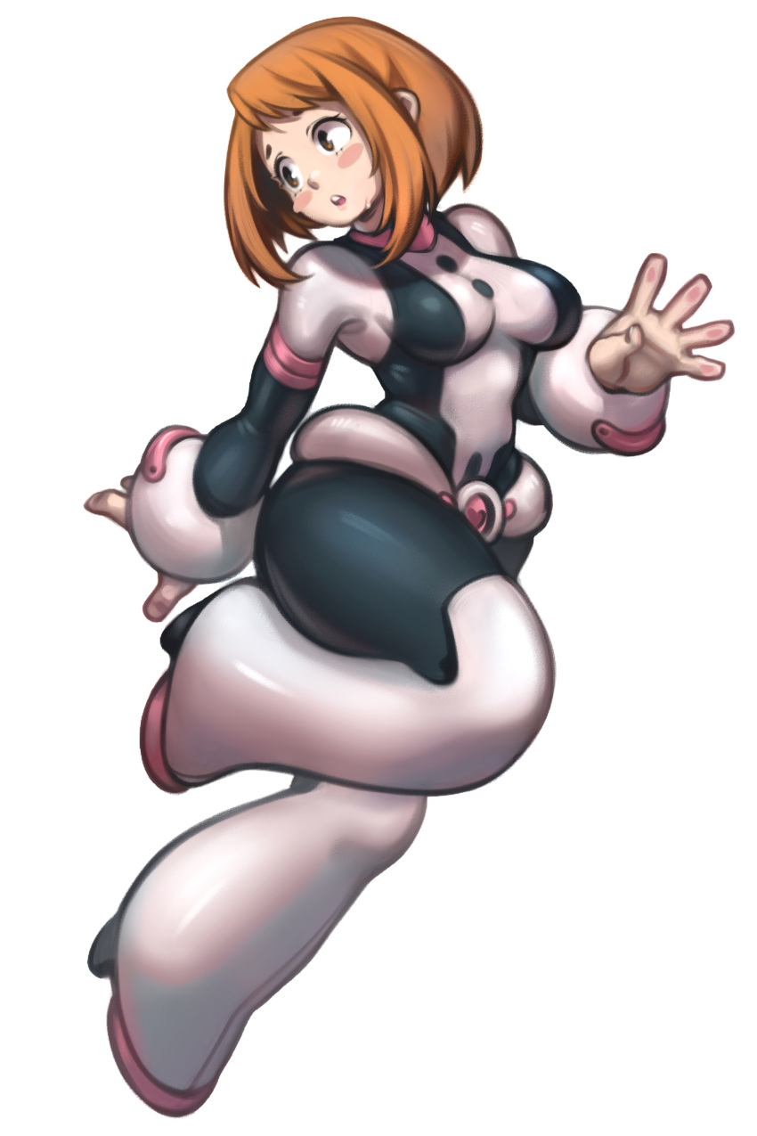 1girls big_ass big_breasts cute female hero_outfit_(mha) lentiyay my_hero_academia ochako_uraraka thick_thighs uraraka_ochako