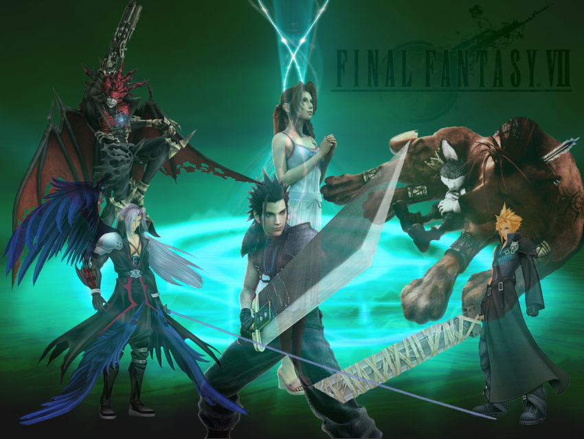 aerith_gainsborough cait_sith cloud_strife final_fantasy final_fantasy_vii red_xiii sephiroth zack_fair