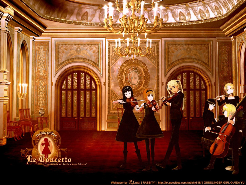 angelica claes elsa flute gunslinger_girl henrietta pantyhose piano rico triela violin