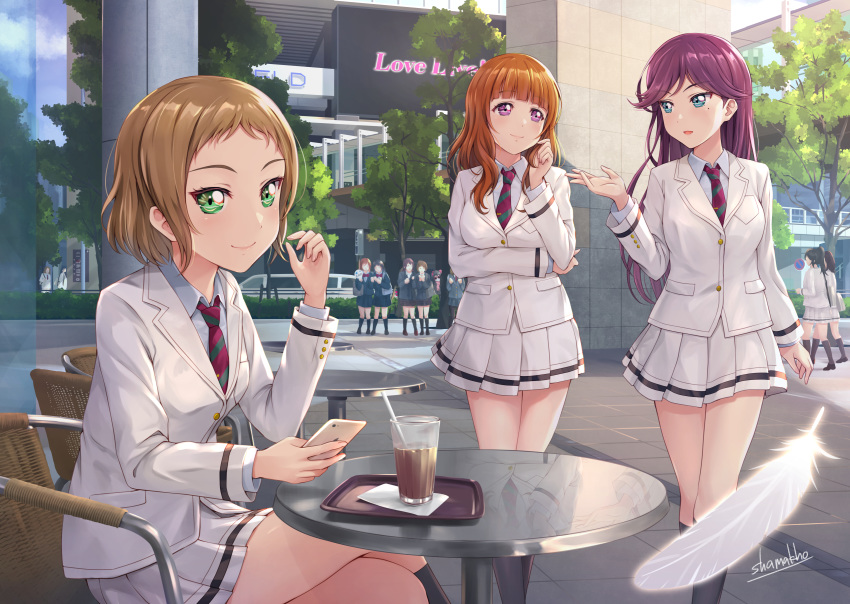 kira_tsubasa long_hair love_live!_school_idol_project shamakho short_hair signed toudou_erena yuuki_anju