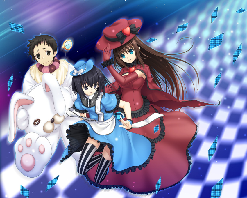 33paradox aozaki_aoko dress kuonji_alice mahoutsukai_no_yoru shizuki_soujuurou thighhighs