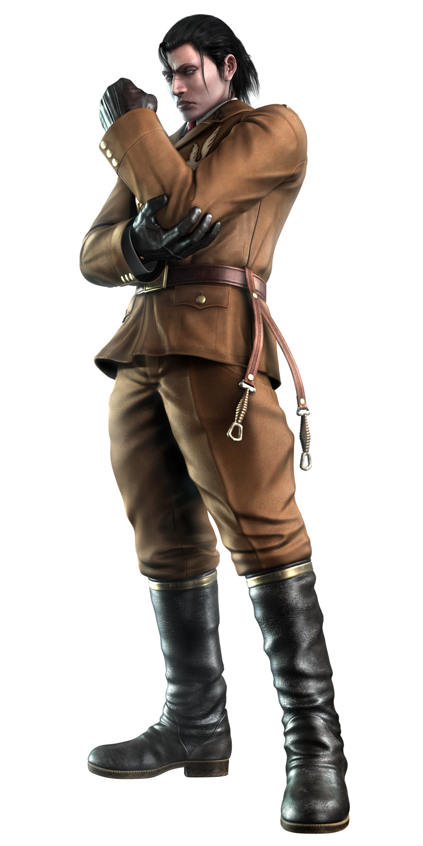 absurdres black_hair highres military military_uniform namco official_art sergei_dragunov standing tekken uniform