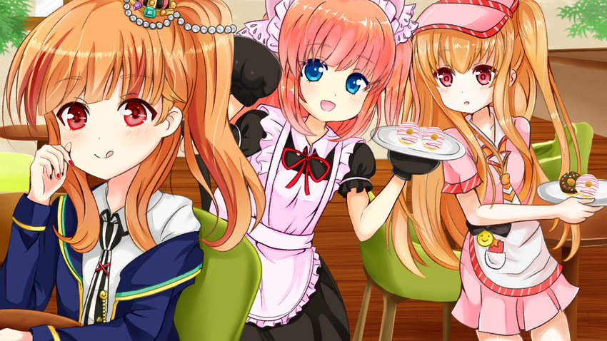 3girls amari_akari commentary_request girlfriend_(kari) multiple_girls photoshop_(medium) shakurea_gou yuuki_nae