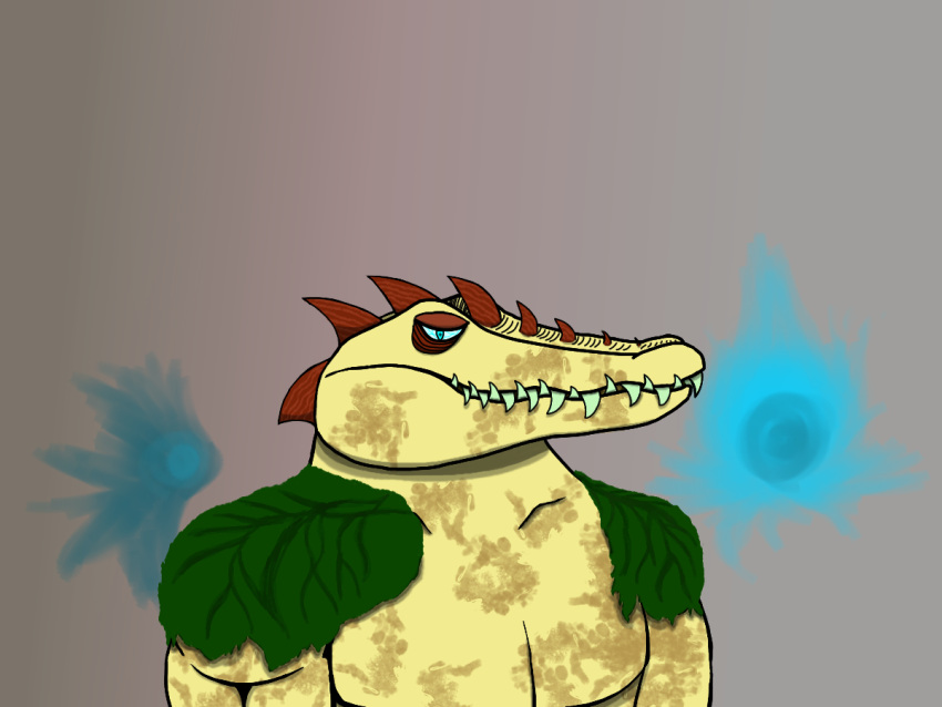 4:3 ails anthro crocodile crocodilian crocodylid ghost-eye male muscular portrait reptile scalie solo