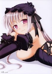  blush breasts duplicate female hairband large_breasts lolita_hairband long_hair looking_at_viewer lying no_title on_stomach rozen_maiden sasahiro solo suigintou  rating:safe score: user:bot