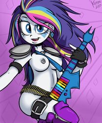 anthro belt blue_eyes breasts bullets diamond ear_piercing equestria_girls female friendship_is_magic gloves guitar hair human killryde multicolored_hair my_little_pony nipple_piercing nipples nude piercing rarity_(mlp) smooth_skin rating:Explicit score:25 user:bot