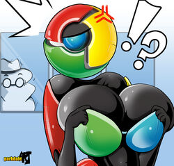 !? 1girl 1girls 2013 anger_vein anthro anthrofied bare_shoulders big_breasts black_body black_skin breasts browser browsers chrome-tan exclamation_mark eyelashes female female_focus female_only google google_chrome half-closed_eye huge_breasts humanoid incognito_mode large_breasts looking_at_viewer one-eyed one_eye os-tan overflowing_breasts parkdale question_mark site-tan socialmedia_humanized solo_focus tagme voluptuous watermark rating:Questionable score:511 user:kikimaru024