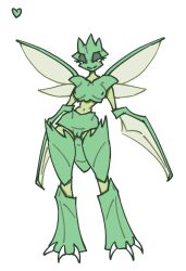  animal_humanoid anthro arthropod arthropod_abdomen arthropod_humanoid blade_arm carapace claws female generation_1_pokemon heartear18 hi_res humanoid insect_humanoid insect_wings insects nintendo pokemon pokemon_(species) redesign scyther small_waist solo toe_claws wings  rating:explicit score: user:bot