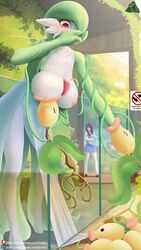 artist_name bangs bellsprout blush bob_cut breast_squish breast_sucking breasts breasts_out colored_skin covered_mouth covering_mouth day full_body gardevoir green_hair green_skin hair_over_one_eye hand_up huge_breasts interspecies large_breasts leaning_forward long_hair long_sleeves looking_at_another looking_down multicolored_skin multiple_girls nipples one_eye_covered open_mouth outdoors patreon_logo patreon_username plant pokemon pokemon_(creature) pokemon_(species) pokephilia questionable_consent red_eyes short_hair signature standing sweat terithes_(artist) tree two-tone_skin uncensored vine_bondage vine_tentacles vines watermark web_address white_shirt white_skin rating:Explicit score:36 user:RogueRiff