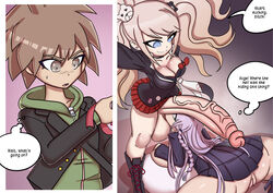 1boy 1futa 1girls blazer blonde_hair blue_eyes boots bottomless bow bra breasts brown_eyes brown_hair button_down_shirt cheating cheating_girlfriend chocovenus_(body_type) cleavage clothed clothing commissioner_upload cucked_by_futa cuckold danganronpa danganronpa:_trigger_happy_havoc dialogue dvd english_dialogue english_text female filming fully_clothed futa futa_on_female futanari gift gift_box gigantic_breasts hammerspace heel_boots heeled_boots hoodie huge_ass huge_balls huge_breasts huge_cock human imminent_oral izzybsides junko_enoshima kirigiri_kyouko kneeling light-skinned_female light-skinned_futanari light-skinned_male light_skin male mostly_clothed naegi_makoto netorare no_panties ntr pants purple_eyes purple_hair recording skirt standing text tie veiny_penis venus_body rating:Explicit score:42 user:Shirenafterdark