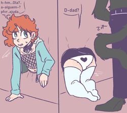  2boys 2d 2d_(artwork) concerned femboy freckles ginger ginger_hair imminent_rape imminent_sex kajuu original_character red_hair stuck stuck_in_wall unzipping  rating:questionable score: user:potedepepes