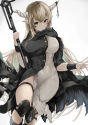  arknights dress horns kajuu pointy_ears  rating:safe score: user:bot