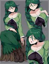 1girls alternate_breast_size big_breasts boots braid braided_hair breasts cheryl_(pokemon) colored dark_green_hair female female_only game_freak green_dress green_eyes green_eyes_female green_hair green_hair_female heart horny huge_breasts large_breasts long_green_hair long_hair long_pigtail long_sleeves looking_at_viewer nintendo not_porn npc_trainer only_female open_mouth_smile oppai pixiv pokemon pokemon_dppt smile solo suzusiigasuki tired tired_eyes tree_stump rating:Safe score:338 user:zoomzoomomega