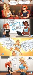 3girls 4koma abs angel beverly_(nortuet) blonde_hair breasts comic cute dark-skinned_female dark_skin dress female female_only green_eyes happy_female holding_hands horny_female muscular muscular_female muscular_thighs nortuet nortuet_universe original ponytail red_hair redlettermedia romantic romantic_couple smile sweedi_(nortuet) tara_(nortuet) text thick_thighs thin_female wings yuri rating:Explicit score:158 user:Royal_Dragon