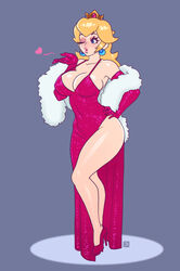 1girls big_breasts blonde_female blonde_hair blowing_kiss blue_eyes breasts busty cleavage covered_navel dick_sucking_lips dress female female_only gloves heart heels high_heels highres large_breasts legs lips lipstick long_hair makeup mario_(series) nintendo one_eye_closed pink_lips pink_lipstick pose princess princess_peach puckered_lips rizdraws sensual shoes solo super_mario_all-stars thick_lips thick_thighs thighs rating:Questionable score:323 user:spk120