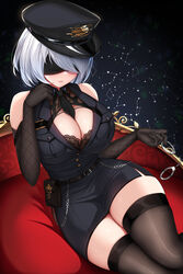 1girls 2022 android android_girl blindfold breasts cleavage damao_yu female female_only handcuffs hat hi_res hips holding_object huge_breasts naughty_face nier:_automata nier_(series) police_uniform policewoman short_hair simple_background skindentation slim_waist square_enix thick_thighs thighhighs thighs very_high_resolution white_hair wide_hips yorha_2b rating:Questionable score:313 user:Cero_Oscuras