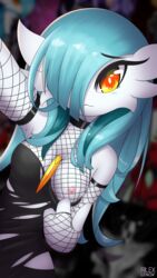 anthro blue_hair breasts clothing eyelashes female fishnet_armwear fishnets flashing gardevoir hair looking_at_viewer nintendo orange_eyes pokémon_(species) pokemon pokemon_rse rilex_lenov shiny_pokemon rating:Explicit score:109 user:Potato02