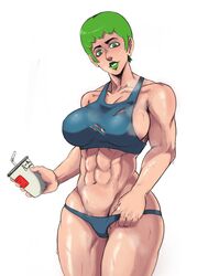 1girls abs alternate_version_available biceps big_breasts blue_thong breasts busty curvy dorkbum eye_contact female female_focus female_only foo_fighters green_eyes green_hair green_lips green_lipstick holding_container holding_object jojo's_bizarre_adventure large_breasts light-skinned_female light_skin lipstick looking_at_viewer muscular muscular_female pov_eye_contact ripped_clothing short_hair simple_background solo solo_female solo_focus sports_bra steam steaming steaming_body steamy stone_ocean sweat sweatdrop sweatdrops sweating sweating_profusely sweaty tagme thick_thighs thighs thong toned toned_female torn_clothes torn_clothing torn_topwear voluptuous white_background workout_clothes rating:Explicit score:82 user:InstantNoodulz