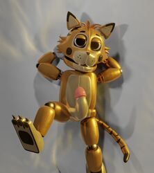 3d animatronic black_stripes blender blender_eevee brown_eyes cum domestic_cat faceplate first_porn_of_character five_nights_at_freddy's fnaf fnafhsrule34 george george_(character) george_(jolly) george_(jolly4) george_goodtime(jolly) jolly jolly_4 jolly_bee male male_only orange_body penis pillow render rendered solo_male tiger tiger_dick tiger_ears tiger_skin tiger_tail rating:Explicit score:5 user:XXFNAFfanM16