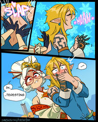 1boy 1girls blonde_hair breasts comic embarrassed femboy flustered frostbite_link glasses link link_(tears_of_the_kingdom) malesub moaning moaning_in_pleasure open_back pointy_ears purah purah_(tears_of_the_kingdom) red_eyes snegovski straight tears_of_the_kingdom text the_legend_of_zelda uncommon_stimulation white_hair rating:Questionable score:438 user:deleted102558