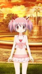  absurdres female game_screenshot highres kaname_madoka kaname_madoka_(swimsuit_costume) magia_record:_mahou_shoujo_madoka_magica_gaiden mahou_shoujo_madoka_magica non-web_source solo 