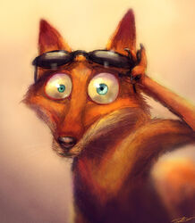  anthro blue_eyes canid canine cartoon_network cinemamind claws courage_the_cowardly_dog eyewear fox fur male mammal orange_body orange_fur pawpads sunglasses the_cajun_fox whiskers 