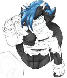  2017 abs angry anthro arm_tuft biceps big_biceps big_deltoids big_eyes big_muscles big_pecs black_body black_eyelids black_fur blue_eyes cheek_tuft clothed clothed_anthro clothed_male clothing cross-popping_vein deltoids digital_media_(artwork) eulipotyphlan facial_tuft fan_character forearm_muscles front_view frown fur glare gloves half-closed_eyes handwear hedgehog heyimteedo hi_res huge_muscles huge_pecs looking_at_viewer looking_forward male male_anthro mammal manly muscular muscular_anthro muscular_male narrowed_eyes navel open_frown open_mouth partially_clothed partially_clothed_anthro partially_clothed_male partially_colored pecs sega serratus shaded simple_background solo sonic_the_hedgehog_(series) standing sweater toony topwear torn_clothing torn_gloves torn_handwear torn_sweater torn_topwear tuft turtleneck vonnes_(heyimteedo) white_background 