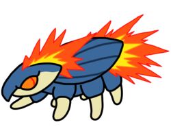  2017 6_legs alternate_species ambiguous_gender arthropod blue_body blue_exoskeleton blue_stripes bugdex countershade_face countershading digital_drawing_(artwork) digital_media_(artwork) exoskeleton fakemon featureless_feet feet feral fire full-length_portrait generation_2_pokemon insects leg_markings markings multi_leg multi_limb multicolored_body multicolored_exoskeleton nintendo orange_eyes pokemon pokemon_(species) portrait quilava ricky_hoffman side_view simple_background snout socks_(marking) solo standing striped_body striped_exoskeleton stripes tan_body tan_countershading tan_exoskeleton toony two_tone_body two_tone_exoskeleton white_background 