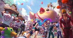  6+boys 6+girls academy_ekko alistar_(league_of_legends) amumu animal_ears annie_(league_of_legends) arcade_sona armor bald bird black_hair blazer blitzcrank blonde_hair blue_eyes blue_hair blue_sky bracelet braum_(league_of_legends) breasts building caitlyn_(league_of_legends) carrying_overhead cherry_blossoms chick cleavage cloud commentary_request cosplay crop_top darius_(league_of_legends) day ekko_(league_of_legends) ezreal festival fingerless_gloves forecast_janna garen_(league_of_legends) glasses gloves gnar_(league_of_legends) goggles graves_(league_of_legends) green_hair hair_ornament highres holding_hands jacket janna_(league_of_legends) jewelry jinx_(league_of_legends) kled kog&#039;maw kusanagi_lin lamppost lantern large_breasts league_of_legends lee_sin long_hair lulu_(league_of_legends) lux_(league_of_legends) medium_breasts meme_attire microphone motion_blur multicolored_hair multiple_boys multiple_girls nidalee officer_caitlyn outdoors pantheon_(league_of_legends) pantyhose pencil_skirt petite ponytail poppy_(league_of_legends) poro_(league_of_legends) pov purple_hair rabbit_ears rakan_(league_of_legends) rakan_(league_of_legends)_(cosplay) riven_(league_of_legends) road shirt shorts shoulder_armor skaarl skirt sky sona_(league_of_legends) star_(symbol) star_hair_ornament street sunglasses suspenders teemo tuxedo twintails twisted_fate very_long_hair virgin_killer_sweater weibo_watermark white_hair white_shirt willump xayah xayah_(cosplay) yasuo_(league_of_legends) yordle zed_(league_of_legends) ziggs 