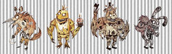  2016 animatronic anthro avian bear bird canid canine chicken exposed_endoskeleton five_nights_at_freddy&#039;s five_nights_at_freddy&#039;s_4 fox galliform gallus_(genus) hi_res hook hook_hand lagomorph leporid machine male mammal nightmare_bonnie_(fnaf) nightmare_chica_(fnaf) nightmare_foxy_(fnaf) nightmare_freddy_(fnaf) o-w-l-y_(artist) phasianid pirate rabbit robot scottgames 