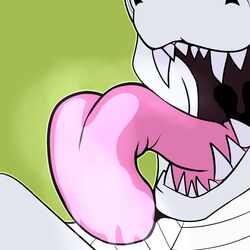  1:1 anthro bodily_fluids digital_media_(artwork) dragon drooling fatalsyndrome hi_res licking lizard male mythological_creature mythological_scalie mythology open_mouth reptile saliva scales scalie screw_the_shadow_walker simple_background smile snout solo teeth tongue tongue_out 