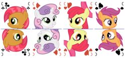  2023 absurd_res accessory apple_bloom_(mlp) babs_seed_(mlp) blue_hair bow_ribbon card clubs_(suit) cutie_mark_crusaders_(mlp) diamonds_(suit) earth_pony equid equine female feral freckles friendship_is_magic green_eyes grin group hair hair_accessory hair_ribbon hairbow hasbro headshot_portrait hearts_(suit) hi_res horn horse knight_of_clubs knight_of_diamonds knight_of_hearts knight_of_spades mammal multicolored_hair my_little_pony mythological_creature mythological_equine mythology orange_body orange_eyes parclytaxel pegasus pink_hair playing_card playing_card_template pony portrait purple_eyes red_hair ribbons scootaloo_(mlp) simple_background smile smiling_at_viewer spades_(suit) suit_symbol sweetie_belle_(mlp) symmetry symmetry_(rotational) tarot tarot_card tarot_nouveau two_tone_hair unicorn white_background white_body wings yellow_body 