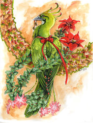  2022 acrylic_painting_(artwork) ambiguous_gender avian beak bell bow_(ribbon) christmas collar colored_pencil_(artwork) european_mythology feathers feral graphite_(artwork) greek_mythology green_body green_feathers grey_beak heather_bruton holidays holly_(plant) jingle_bell mixed_media mythological_avian mythological_bird mythological_creature mythological_firebird mythology pencil_(artwork) phoenix plant poinsettia red_body red_eyes red_feathers ribbons solo traditional_media_(artwork) wreath 