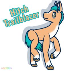  1:1 alpha_channel anzu_the_cat_(artist) blue_hair brown_hooves digital_media_(artwork) earth_pony equid equine feral fur hair hasbro hitch_trailblazer_(mlp) hooves horse ibispaint_(artwork) male mammal mlp_g5 my_little_pony pony simple_background solo tan_body tan_fur transparent_background white_body white_fur yellow_eyes 