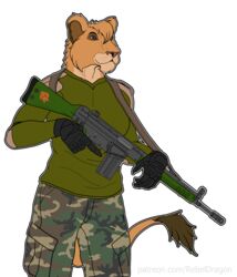  alpha_channel anthro army assault_rifle disney exposure_variation fatigues felid feline female gun heckler_and_koch hi_res hk_g3 holding_gun holding_object holding_ranged_weapon holding_weapon lion mammal military pantherine park_ranger ranged_weapon ranger rebeldragon101 rifle simple_background soldier tactical the_lion_guard the_lion_king transparent_background trigger_discipline vitani_(the_lion_king) warrior weapon 