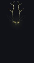  2023 ambiguous_gender antlers black_background deer digital_media_(artwork) discreet_user glowing glowing_antlers glowing_eyes glowing_horn hi_res horn mammal simple_background solo yellow_eyes 