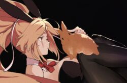  animal_ears baiken big_hair black_leotard bow bowtie breasts detached_collar facial_tattoo fake_animal_ears female guilty_gear guilty_gear_strive jako_(toyprn) large_breasts leotard long_hair one-eyed pink_hair playboy_bunny ponytail rabbit rabbit_ears rabbit_girl red_eyes strapless strapless_leotard tattoo 