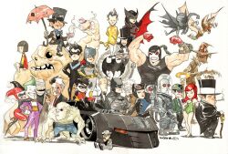  6+boys 6+girls alfred_pennyworth annie_(clayface) bane barbara_gordon bat_(symbol) bat_signal batgirl batman batman_(series) batmobile batwoman black_hair bodysuit bow bowler_hat bowtie brother brothers bruce_wayne butler car cassandra_cain catwoman character_request chibi cigarette clayface dc_comics dcau dick_grayson domino_mask dustin_nguyen everyone family father father_and_daughter father_and_son floodlight formal harley_quinn harvey_dent hat hush hush_(dc) jacket james_gordon jester_cap jim_gordon killer_croc killer_crock leotard mad_hatter mad_hatter_(dc) manbat mask motor_vehicle mr._freeze multiple_boys multiple_girls name_characters necktie nightwing poison_ivy police puppet ra&#039;s_al_ghul ras_al_ghoul robin robin_(dc) scar_face scarecrow scarecrow_(batman) scarecrow_(dc) scarface_(batman) scarface_(dc) siblings smoking son suit tea the_joker the_penguin the_penguine the_riddler tim_drake top_hat topless two-face two_face umbrella ventriloquist_dummy witch_hat zatanna_zatara 