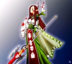  eldar elf farseer long_hair pointy_ears polearm spear warhammer_40k weapon 